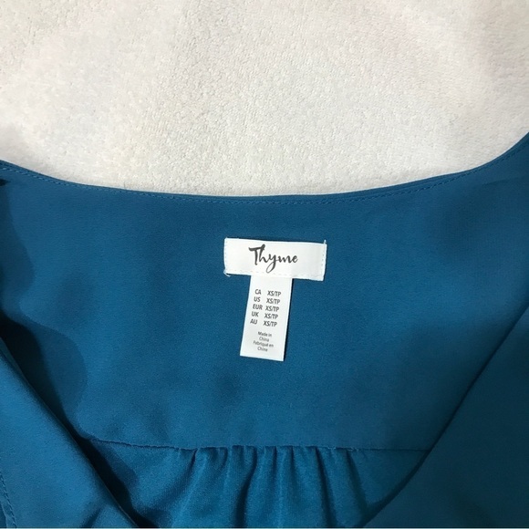 Thyme Maternity Teal High Waist Sleeveless Dress XS - Picture 4 of 5